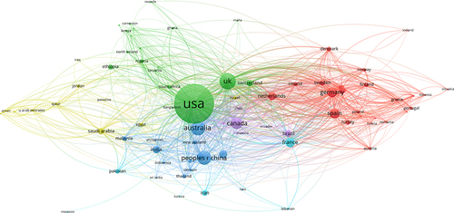 Figure 4 The network map of countries for hospital medication management.