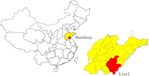 Figure 1. Location of Linyi in Shandong province, China.