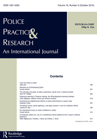 Cover image for Police Practice and Research, Volume 16, Issue 5, 2015