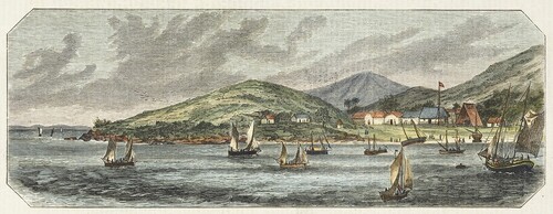 Figure 14. ‘The Torres Strait Pearl Fisheries’, showing John Bell’s pearling station on Mabuiag at the time of the Act’s introduction, described by visitors as a lively settlement with vegetable gardens, a well-provisioned hospital, 15 boats, and close to 150 employees, in Australian Town and Country Journal, 26 July 1879, p. 24, courtesy of Antique Print and Map Room <www.antiqueprintmaproom.com>