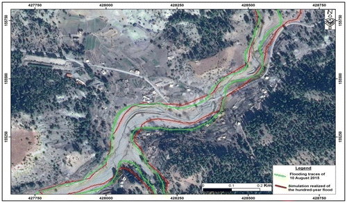 Figure 7. Inundation zones limits in a Google Earth background. Source: Author.