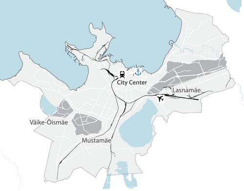 Figure 1. Location of large housing estates in Tallinn, Estonia.