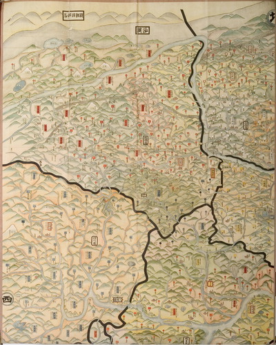 Figure 6. Map of China by S?kaku, 1691, the North-Western part of the huge whole map