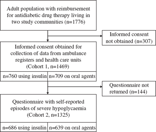 Figure 1. The study cohort: insulin-treated diabetic patients living in the study communities.