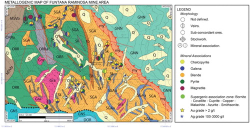 Figure 5. Ore deposit sketch map of the Gadoni area.