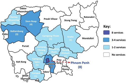 Figure 1. SLP Service coverage across the Kingdom of Cambodia.