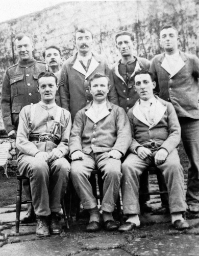 Figure 6. Photograph of Corporal Walter Stinson (top right), 11th Battalion, County of London, Finsbury Rifles ©Amgueddfa Cymru – National Museum Wales.