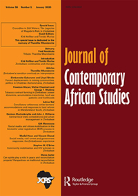 Cover image for Journal of Contemporary African Studies, Volume 38, Issue 1, 2020