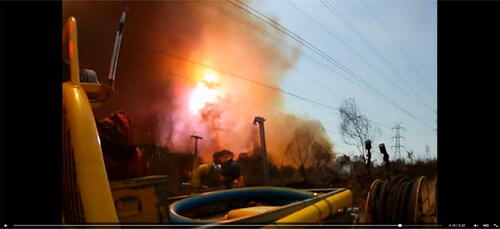 Figure 1. Screenshot of a video provided by Ripley Valley Rural Fire Brigade from a flare-induced outage in Southeast Queensland (Source: Ripley Valley Rural Fire Brigade, 2013).