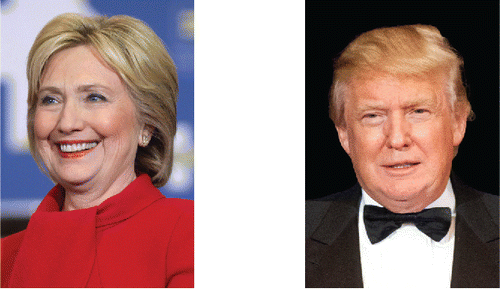 Figure 3. These two people ran for president in 2016. “The party decided” for one of them but not the other. Clinton image from Gage Skidmore, https://en.wikipedia.org/wiki/Hillary_Clinton#/media/File:Hillary_Clinton_by_Gage_Skidmore_2.jpg; Trump image from https://commons.wikimedia.org/wiki/File:Donald_Trump_April_2015.jpg.