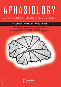 Cover image for Aphasiology, Volume 34, Issue 8, 2020