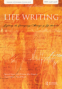 Cover image for Life Writing, Volume 13, Issue 2, 2016