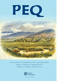 Cover image for Palestine Exploration Quarterly, Volume 132, Issue 1, 2000