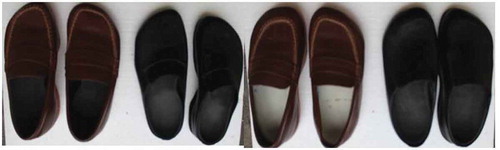 Figure 11. Shoes with orthotic insoles as manufactured.