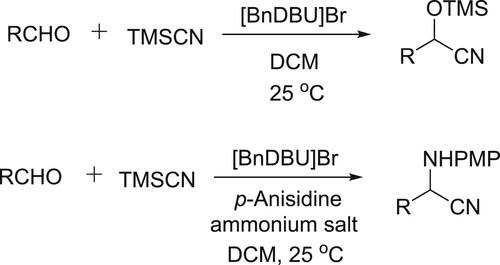 Scheme 51. Synthesis of α-aminonitriles and cyanohydrins.