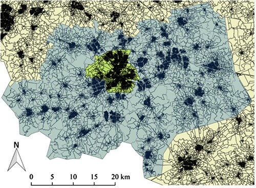 Figure 5. Eindhoven metropolitan area and the city of Eindhoven.