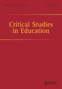 Cover image for Critical Studies in Education, Volume 58, Issue 2, 2017