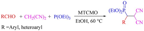 Scheme 1. Synthesis of β-phosphonomalonates using MTCMO.