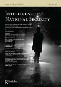 Cover image for Intelligence and National Security, Volume 32, Issue 3, 2017