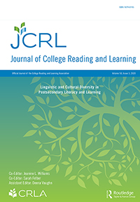 Cover image for Journal of College Reading and Learning, Volume 50, Issue 3, 2020