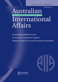 Cover image for Australian Journal of International Affairs, Volume 69, Issue 6, 2015