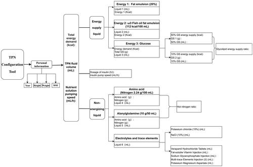 Figure 1. Total parenteral nutrition (TPN) configuration tool.