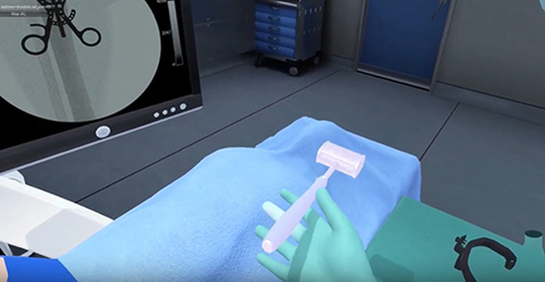 Figure 1 Virtual reality operating room as visualized by the participant.