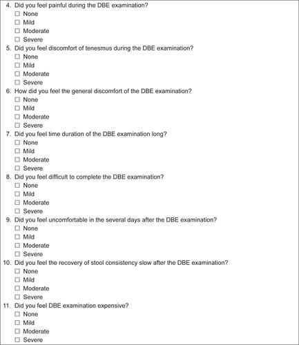 Figure S2 Questionnaire B.Abbreviations: CTE, computed tomography enterography; DBE, double-balloon enteroscopy.