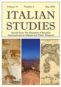 Cover image for Italian Studies, Volume 74, Issue 2, 2019