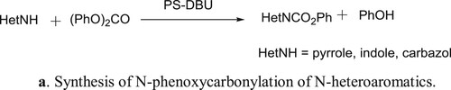 Scheme 84a. Synthesis of N-phenoxycarbonylation of N-heteroaromatics.