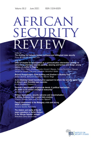 Cover image for African Security Review, Volume 30, Issue 2, 2021