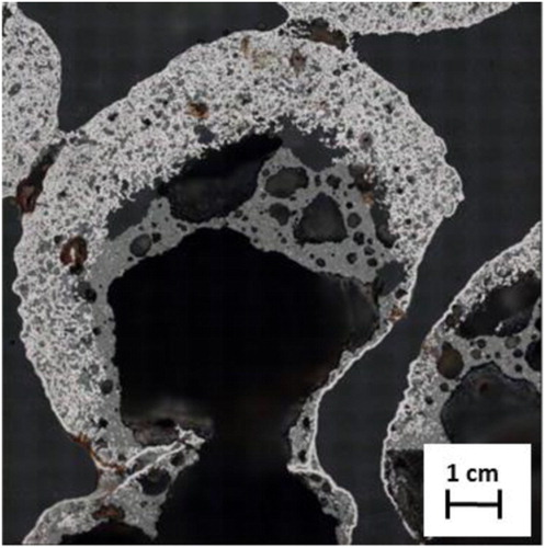 Figure 11. Micrograph of the pellet quenched from 1400oC without nut coke.