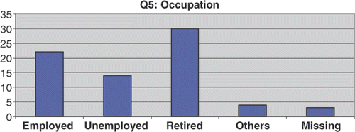 Figure 2. Occupation status of patient volunteers (n = 72).