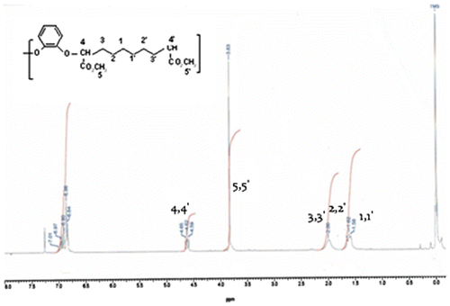 Figure 3. 1H NMR spectrum of polymer 6 g.