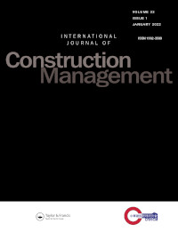 Cover image for International Journal of Construction Management, Volume 22, Issue 1, 2022