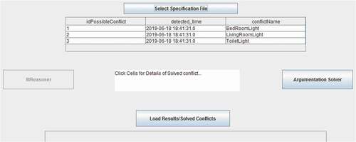 Figure 18. The MReasoner button is enabled as ’NO’ potential conflict is detected.