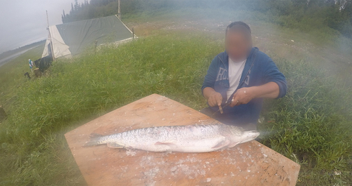 Figure 4. An on-the-land expert preparing fish. (Photo credit: Participant 15).