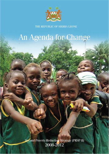 Figure 1. Cover of the government's Agenda for ChangeSource: Government of Sierra Leone (2008).