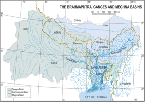 Figure 1. Total Catchment Area of the GBM River Systems.