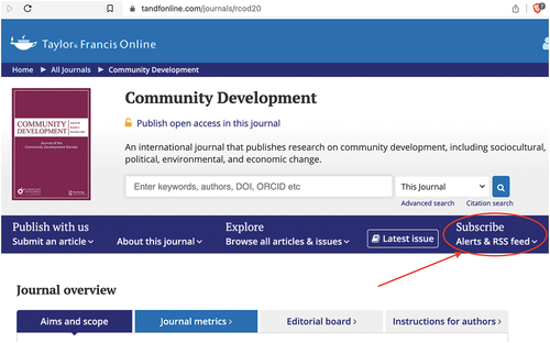 Figure 1. Where to subscribe for journal alerts.