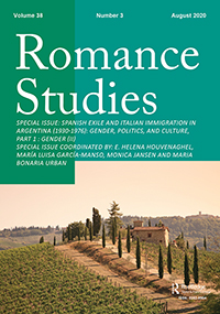 Cover image for Romance Studies, Volume 38, Issue 3, 2020