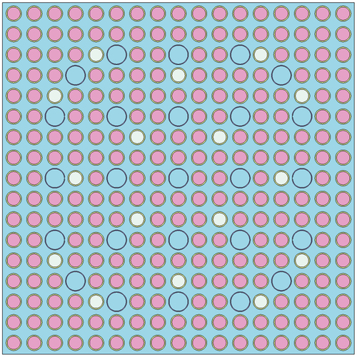 Fig. 1. Radial cross-section view of the PWR assembly geometry.