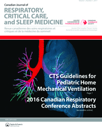Cover image for Canadian Journal of Respiratory, Critical Care, and Sleep Medicine, Volume 1, Issue 1, 2017