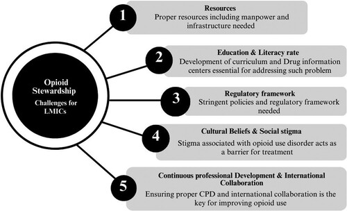 Figure 2. Challenges in implementing opioid stewardship in LMICs.
