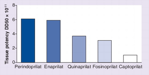 Figure 3. Tissue potency of different angiotensin-converting enzyme inhibitors.Modified with permission from [36].