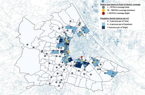 Figure 10. Locations of 99 BS stations in the outer area of Vienna.