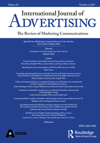 Cover image for International Journal of Advertising, Volume 36, Issue 6, 2017