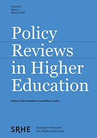 Cover image for Policy Reviews in Higher Education, Volume 3, Issue 1, 2019