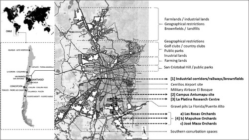 Fig. 1: The southern interstitial spaces of Santiago’s urban sprawl.