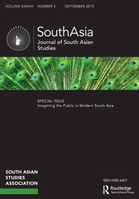 Cover image for South Asia: Journal of South Asian Studies, Volume 38, Issue 3, 2015